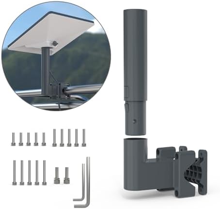 Starlink Mini Mount, RV Ladder Mount for Starlink Mini, Aluminum Alloy Starlink Kit with Installation Range 0.8-1.97” Pipe Adapter for RV/Ladder/Pole/Rack/Roof Starlink Mini Accessories