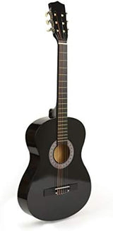 30" Wood Guitar with Case and Accessories for Kids/Girls/Boys/Beginners (Black)