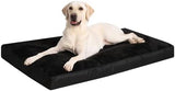 Dog Crate Bed Waterproof Deluxe Plush Dog Beds with Removable Washable Cover Anti-Slip Bottom Pet Sleeping Mattress for Large, Medium, Jumbo, Small Dogs, 35 x 22 inch, Black