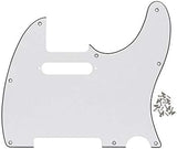 FLEOR 8 Hole TL Pickguard Scratch Plate with Pickguard Screws Set Fit USA/MX Standard TL Style Pickguard Replacement, 3Ply White