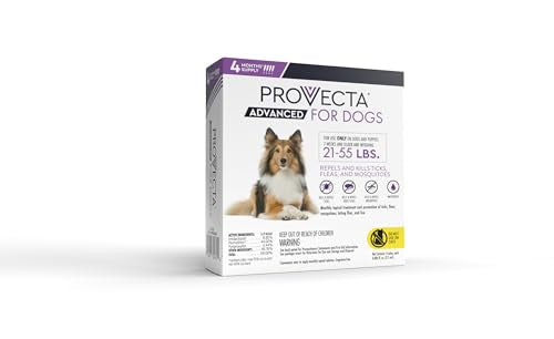 Provecta® Advanced for Large Dogs (21–55 lbs) Flea and Tick Topical Treatment, 4-Month Supply