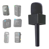 1pc Black PRO Macrokraft Interview Handle Adapter for DJI Mic, Rode, Hollyland Lark, Neewer, Godox and Other Wireless Pro Microphone Systems | Handheld Mount | Videography Audio Accessories | Mic Flag Included