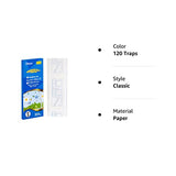 Garsum 120 Pack Window Fly Sticky Traps Indoor Clear,House Fly Paper Bug Catcher, Fly Tape Glue Strips Gnat Killer Window Decal for Home