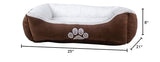 Long Rich Rectangle Bolster Pet Bed, Dog Bed Medium Size, Chocolate Color