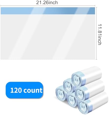 120 Count Extra Large Cat Litter Box Liners, Cat Litter Waste Receptacles Bags for Cleanpethome Self Cleaning Litter Box