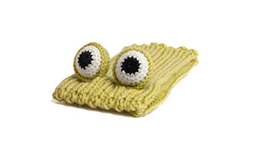 Zoo Snoods Frog Costume - Knit Dog Snood Ear Wrap for Pets, Warm Neck Cover for Halloween and Winter (Medium)