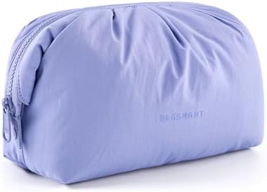 BAGSMART Makeup Bag Travel Makeup Bag, Cute Make Up Bag, Large Capacity Cosmetic Bags for Women, Wide-open Makeup Pouch Travel Essentials Toiletries Accessories Brushes (Lavender Purple)