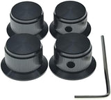 4-Pack Set Screw Style Aluminium Potentiometer Knobs 1/4" Universal Top Hat Knobs Bell Volume Tone Control Knobs for Guitar/Bass/AMPS/Preamps Black