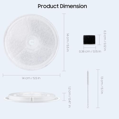 16 PCS Upgraded Filter Unit 3.0 Pet Cat Water Fountain Filters Fit For E versweet Solo 2/Solo SE, E versweet 3 Pro/2S/3, Including Replacement Filters and Replaced Foam Pump Filter (16 pcs)