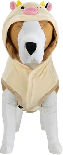 Squishmallows Original Connor The Cow Pet Hoodie - Ultrasoft Official Jazwares Pets Apparel (Large) Multicolor