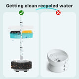 16 Cat Water Fountain Filters, Suitable for FOFNON Dog Water Fountain and 3.2L FOFNON Wired Cat Water Fountain, Including 8Pieces of Filters + 8Pieces Sponges, Not for Wireless Cat Fountain