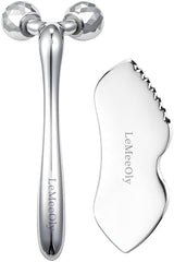 Stainless Steel Gua Sha Facial Tools Metal GuaSha Tool for Face Neck, Detailer Gua Sha Lymphatic Drainage Face Massage Tool, Christmas Gift for Women (Stainless Steel gua sha 4)