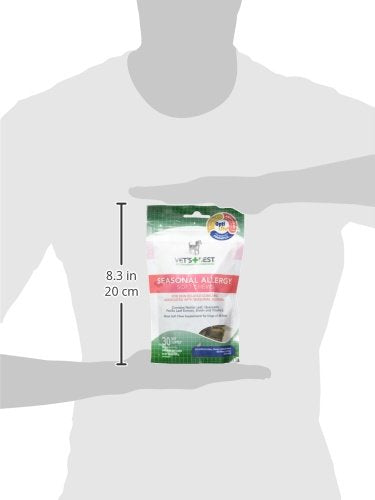 Vet's Best Seasonal Allergy Soft Chew Dog Supplements, Soothes Dogs Skin Irritation Due to Seasonal Allergies, 30 Day Supply