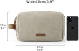 BAGSMART Toiletry Bag for Men, Canvas Travel Toiletry Organizer Dopp Kit Water-resistant Shaving Bag for Toiletries Accessories,Beige-Medium