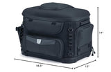 Kuryakyn 5288 Grand Pet Palace: Portable Weather Resistant Motorcycle Dog/Cat Carrier Crate for Luggage Rack or Passenger Seat with Sissy Bar Straps, Black 35 lbs Capacity