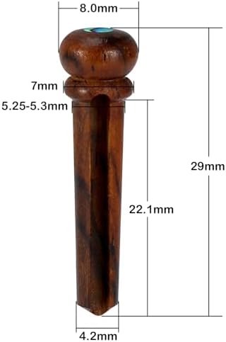 Blisstime 6pcs Rosewood Guitar Bridge Pins Inlaid Abalone Dot Acoustic Guitar Replacement Parts