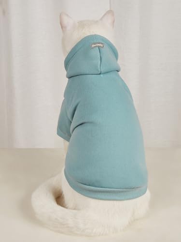 QWINEE 2Pcs Basic Dog Hoodie, Dog Warm Jacket, Cat Apparel, Dog Shirt, Dog Clothes for Puppy Kitten Small Medium Dogs Cats Pink and Green X-Large