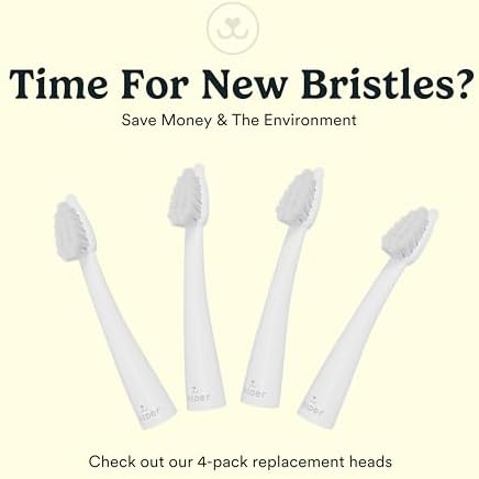 Jasper Microbrush Cat Toothbrush, Soft-Bristled Toothbrush Kit for Felines & Small Dogs, Premium Non-Slip Handle with 2 Replaceable Tooth Brush Heads, Use with Cat Toothpaste