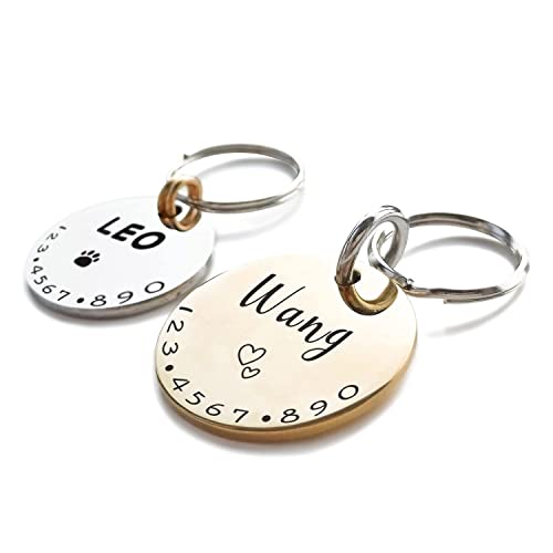 Cats Dogs ID Tags Personalized Lovely Symbols Pets Collar Name Accessories Simple Custom Engraved Supplies for Large Four Legged Child Necklace Chain Anti-Lost Industrial Steel Charm
