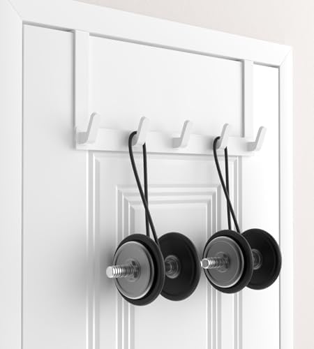 KitchLife Over The Door Hooks Hanger with Extended Arms for Easy Use by Women, Fits 1 3/4" Doors, L18U - Bathroom Accessories and Towel Rack Organization - 1 Pack, White