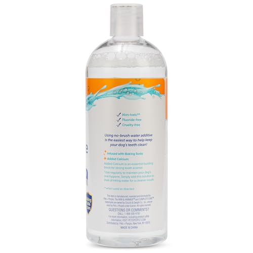 Arm & Hammer Complete Care Dental Water Additive for Dogs, Dog Breath Freshener, Dog Mouth Wash or Dental Rinse, Simply Add to Pet Drinking Water for Fresher Breath, 16 FL OZ - 3 Pack