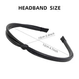 WOVOWOVO 5 Pcs Thin Leather Headbands for Women, Cute Knotted Head Bands for Women’s Hair Womens Headbands Fashion Black Brown White Headbands for Girls Womens Hair Accessories