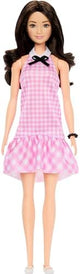 Barbie Fashionistas Doll #224 with Black Wavy Hair, Pink Gingham Dress & Accessories, 65th Anniversary Collectible Toy