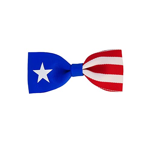 Puerto Rico Hair Accessories for Girls 3.5 Inch Flag Hair Bow For Toddlers Bows For Little Girls With Clips 2 Pack For School Dance Event