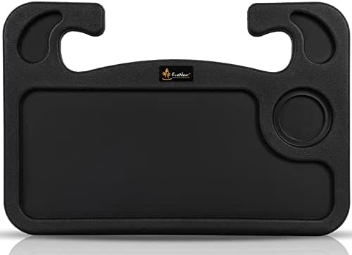 EcoNour 2 in 1 Car Steering Wheel Desk, Tray for Laptop Car Mount with Pen Holder| Food Tray for Eating with Drinks Holder | Multipurpose Travel Car Accessories