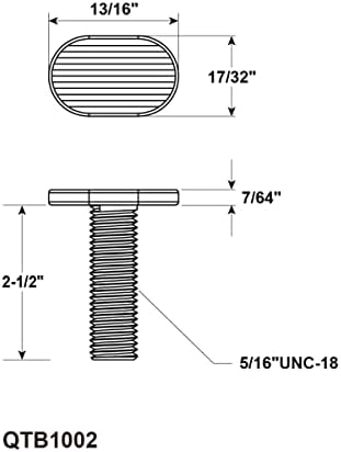 POWERTEC 5/16"-18 T Track Bolts 20 Pack for T track, 2-1/2 Inch Long T Slot Bolts for Universal T Track, T Track Accessories for Woodworking Jigs and Fixtures (QTB1002)