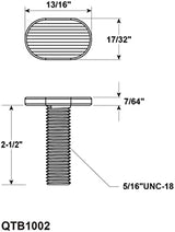 POWERTEC 5/16"-18 T Track Bolts 20 Pack for T track, 2-1/2 Inch Long T Slot Bolts for Universal T Track, T Track Accessories for Woodworking Jigs and Fixtures (QTB1002)