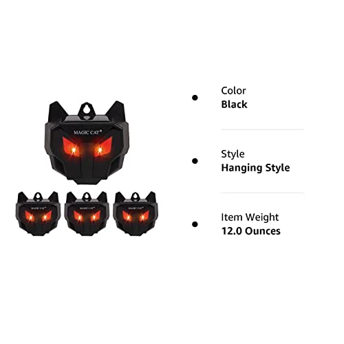 MAGIC CAT Solar Animal Repellent, Wild Animal Predator Red Eyes LED Blinking Lights, Waterproof Nocturnal Animal Repeller to Keep Skunk, Deer, Coyote, Raccoon Away from Garden Yard Farm Chicken Coop