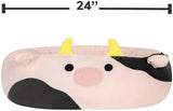Squishmallows Original 24-Inch Connor The Cow Pet Bed - Medium-Sized Ultrasoft Official Jazwares Plush Pet Bed