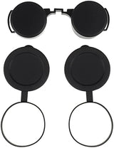 3Pcs Rubber Objective Lens Cover Eyepiece Flip- Open Scope Cover for Binoculars Telescope Accessories (Black)