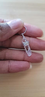 1 Quartz Crystal Loc Jewelry, Dreadlock Hair Beads, Stone Hair Rings, Natural Gemstones Adornment for Women Braids Hair Decoration Accessories (Silver Hair Ring)