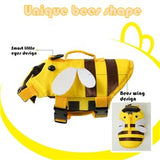 AZA Dog Life Jacket Shark Life Vest with Rescue Handle Cute Bees Costume Girl Adjustable High Buoyancy Swimwear for Small Medium Large Dogs Boy Swimsuit Clothes for Pets (XXS,Bees)