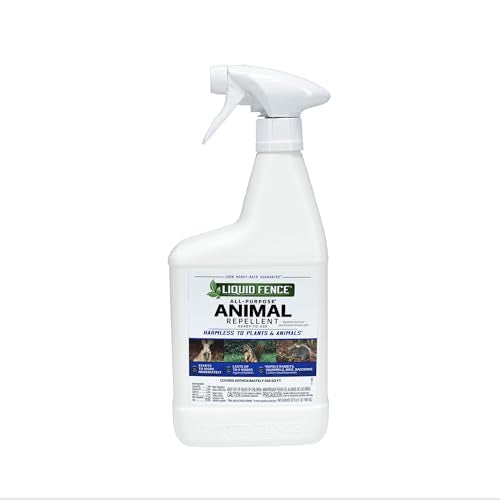 Liquid Fence All-Purpose Animal Repellent Ready-To-Use 32 Ounces, Repels Rabbits, Squirrels, Mice, Raccoons And Other Small Mammals, 6 Pack