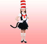 4 Pcs Cat Costume Set Include Top Hat,Oversized Bowtie with Fur,Gloves and Tail for Kids World Book Day Dress Up