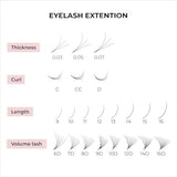 500 Promades Eyelash Fans| 5D-20D, 0.03-0.05-0.07 Thickness, C/CC/D Curls, 8-18mm| Volume Lash Extensions Premade Lash Fans Pro Pre Made False Eyelashes Pestañas Pelo A Pelo(9D-0.07-C-15)