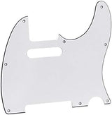 FLEOR 8 Hole TL Pickguard Scratch Plate with Pickguard Screws Set Fit USA/MX Standard TL Style Pickguard Replacement, 3Ply White