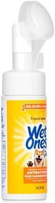 Wet Ones for Pets Antibacterial Dog Paw Cleansing Foam with Built-in Paw Scrubber Brush, Tropical Splash Scent | Dog Paw Cleaner with Antibacterial Foam and Brush, 5 oz - 6 Pack