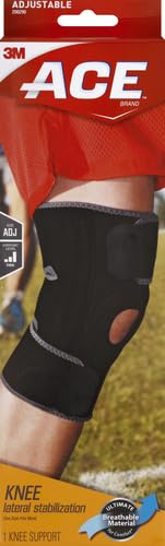 ACE Brand Adjustable Knee Brace, Left or Right, With Dual Side Stabilizers, Provide Support & Compression To Arthritic & Painful Knee Joints, Comfortable & Flexible Design, One Size Fits Most (200290)