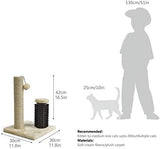 Amazon Basics Cat Scratching Post with Brush for Indoor Cats, 12.2 x 12.2 x 16.54 inch for Kittens, Beige