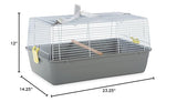Prevue Pet Products Small Animal Travel Carrier - Hamster, Bird, Parakeet, Gerbil, Rabbit, Ferret, Guinea Pig, & Rat Carrier, Easy Pet Transportation, Travel Bird Cage, Lightweight & Portable - Gray