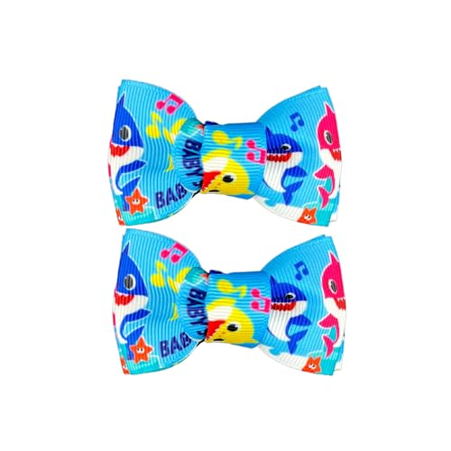 Shark Hair Bow, Bows for Girls, Grosgrain Ribbon with Glitter Toddler Bows Clips Baby Barrettes Accessories for Infant Kids Children (4.75" 4" 2.75" 3 PCS Set)