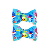 Shark Hair Bow, Bows for Girls, Grosgrain Ribbon with Glitter Toddler Bows Clips Baby Barrettes Accessories for Infant Kids Children (4.75" 4" 2.75" 3 PCS Set)