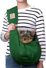 Tomkas Dog Sling Carrier for Small Dogs Puppy Carrier for Small Dogs (Emerald Green, Adjustable Strap & Zipper Pocket)