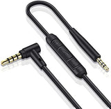 Replacement Aux Extension Cable Cord Wire,for Bose QuietComfort QC25 QC35 Sound Link SoundTrue On Ear Headphones with in Line Mic Volume Control (Black)