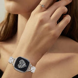 Bling Love Clover Bands For Women Compatible With Versa 4/Versa 3/Sense 2/Sense Stainless Steel Adjustable Replacement Strap.