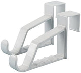 HANGERWORLD 2 Pack Over The Door Hooks for Hangers - Extra Strong White Plastic Over Door Hook for Hanging Clothes, Towels, Robes, Hats, Bags and More